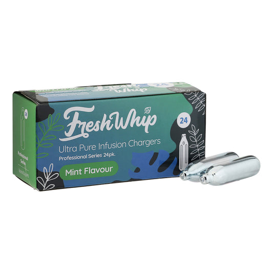 Freshwhip Sahnekapseln Lachgas N2O mit Minzgeschmack. Minze Sahnekapseln. Mint Falvour cream chargers.